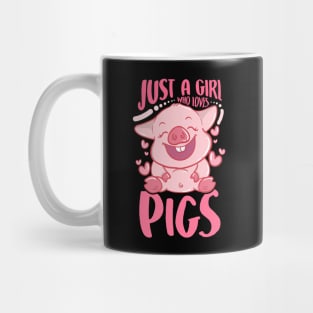 Adorable Just a Girl Who Loves Pigs Cute Piglet Mug